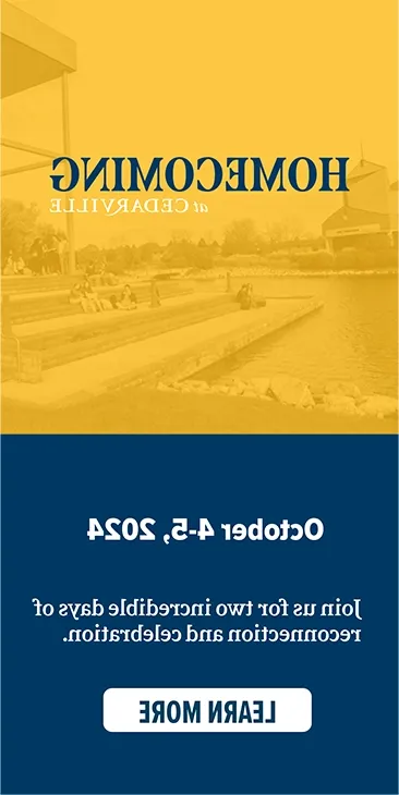 Homecomiong at Cedarville October 6 through 7, 2023. Click to learn more